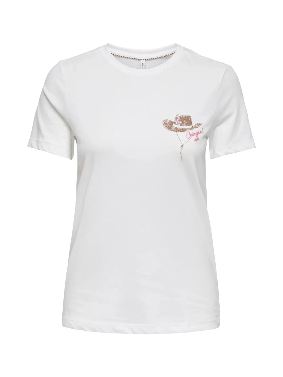 Camiseta ONLY Kita Cowgirl Blanco | Bicos de Fío