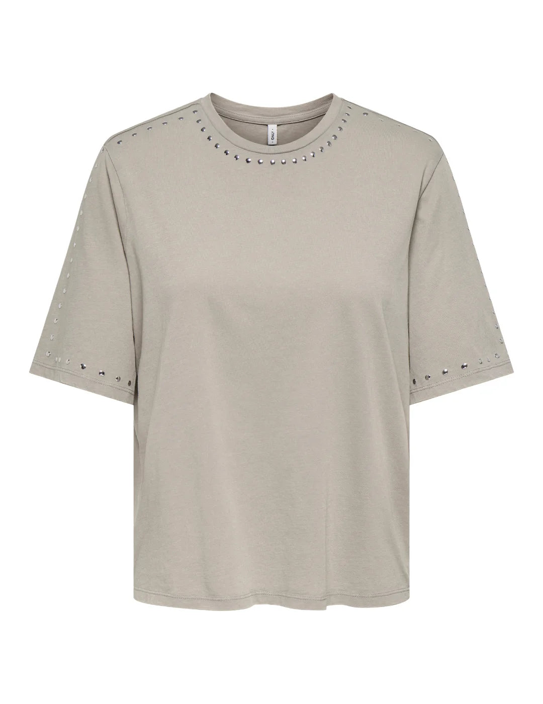Camiseta ONLY Lucy Studs Beige | Bicos de Fío