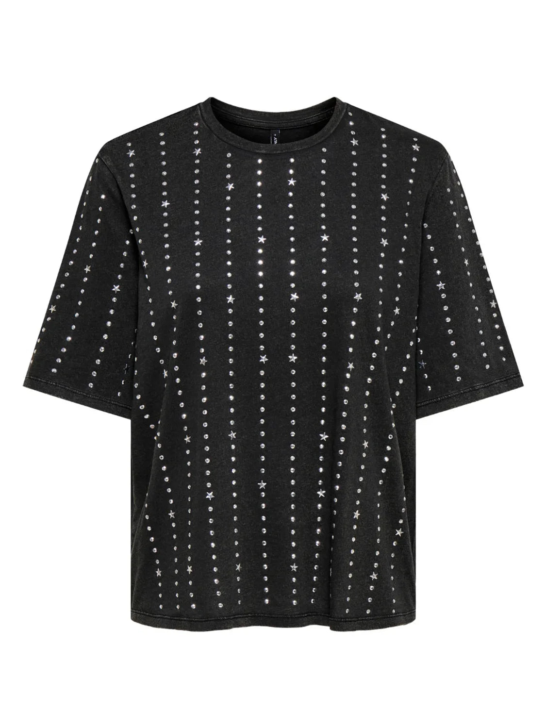 Camiseta ONLY Lucy Studs Negro | Bicos de Fío