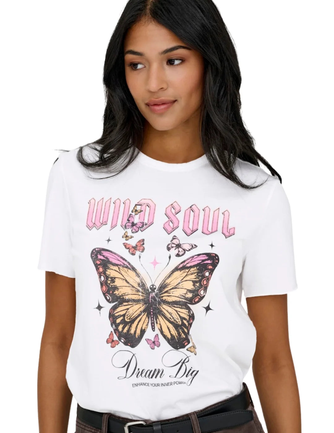 Camiseta ONLY Lucy Wild Soul Blanco | Bicos de Fío