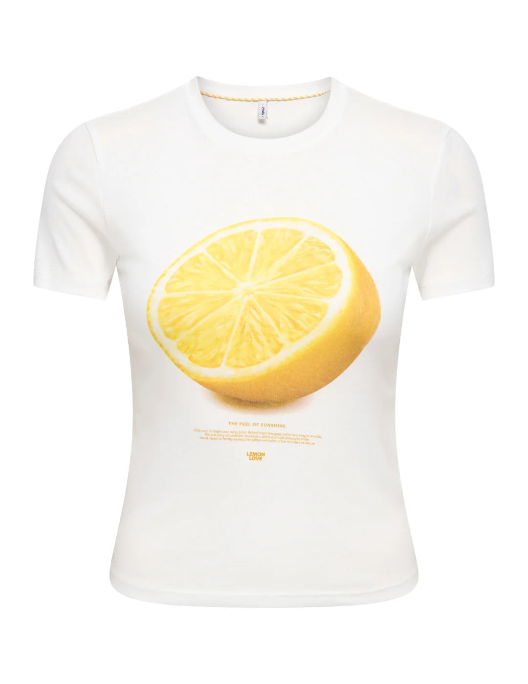 Camiseta ONLY Princess Lemon Blanco | Bicos de Fío