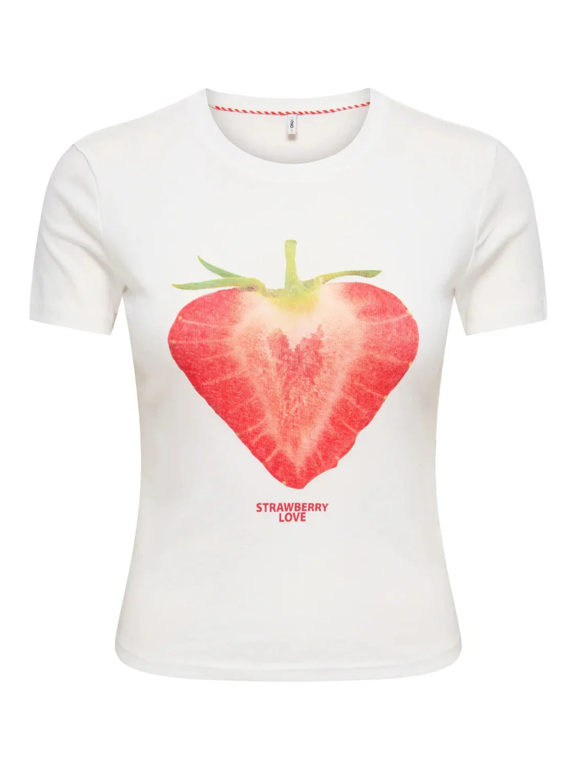 Camiseta ONLY Princess Strawberry Blanco | Bicos de Fío