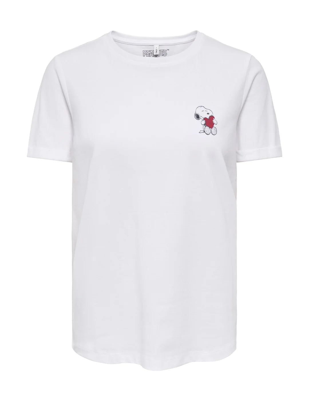 Camiseta ONLY Snoopy Heart Blanco | Bicos de Fío