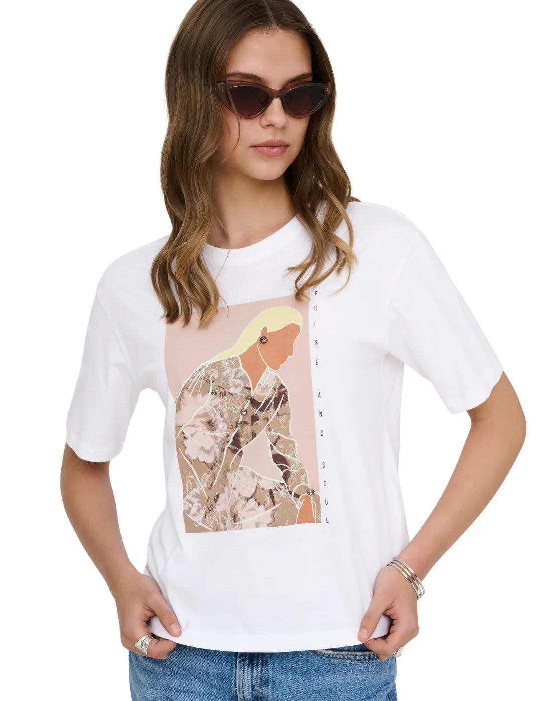 Camiseta ONLY Susan Pulse Blanco | Bicos de Fío
