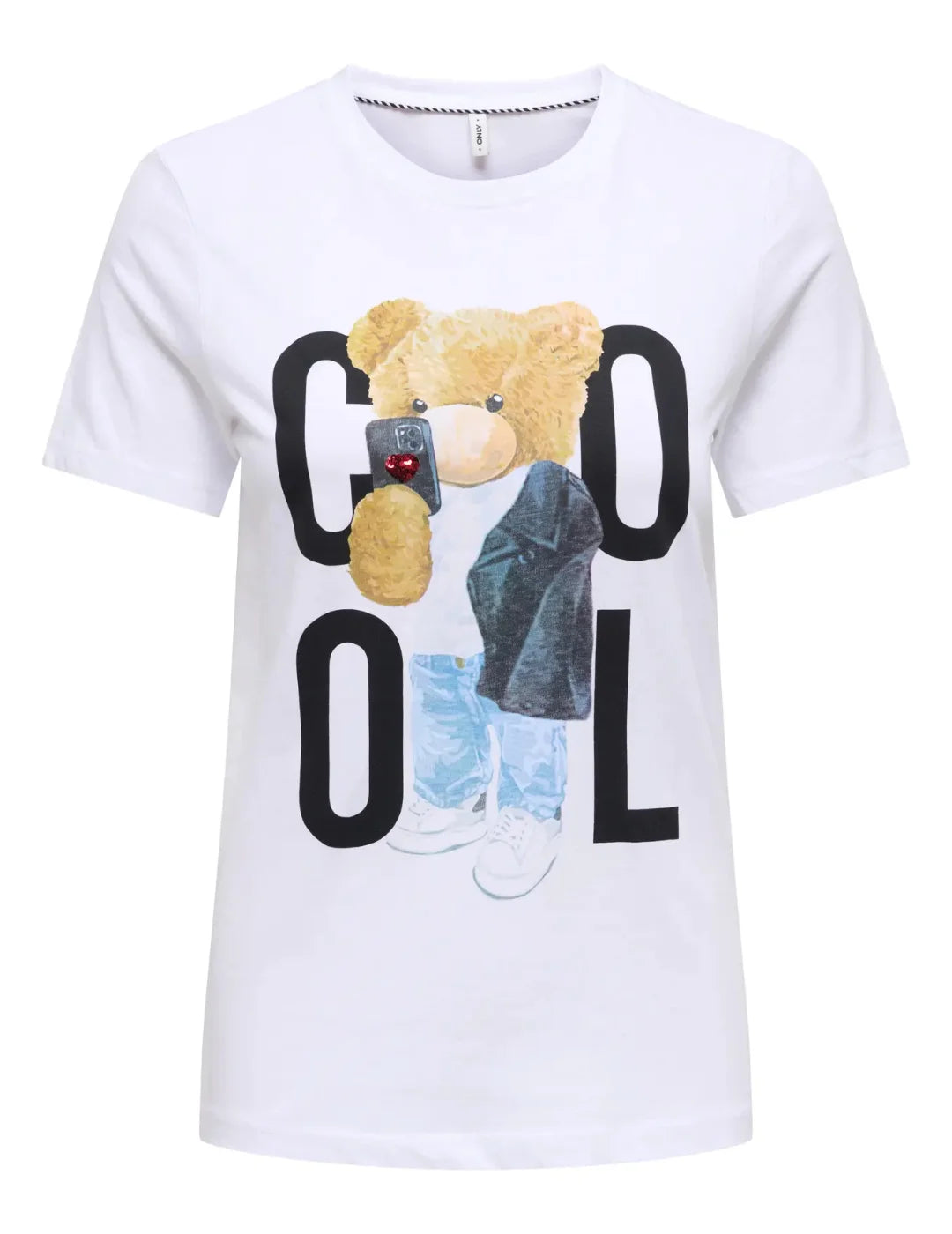 Camiseta ONLY Teddy Cool Blanco | Bicos de Fío