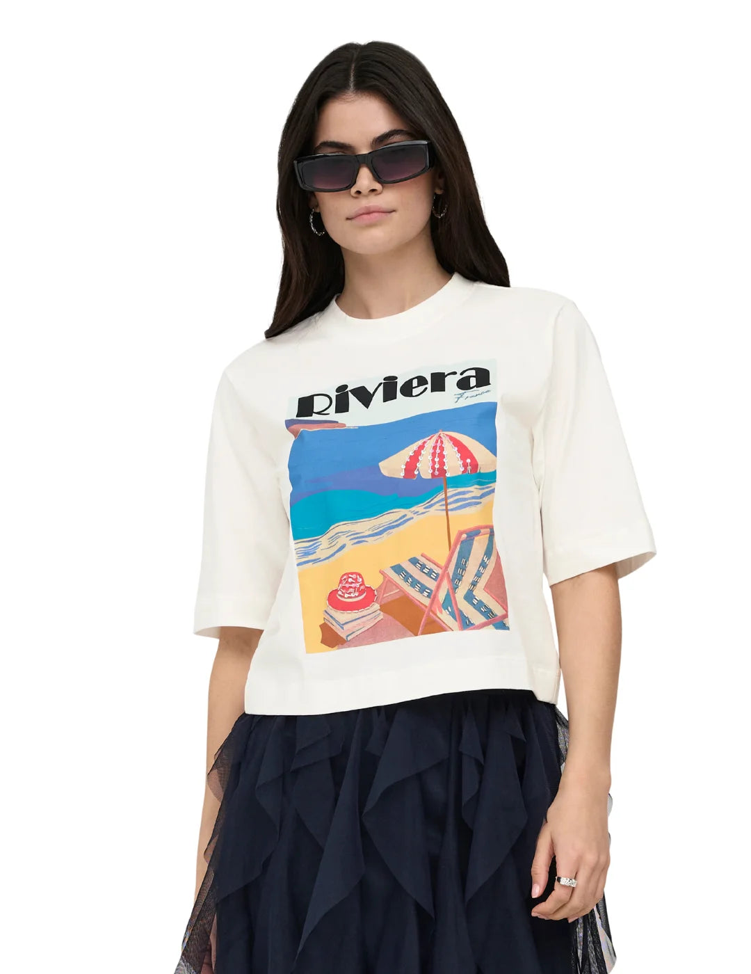 Camiseta ONLY Vega Riviera Blanco | Bicos de Fío