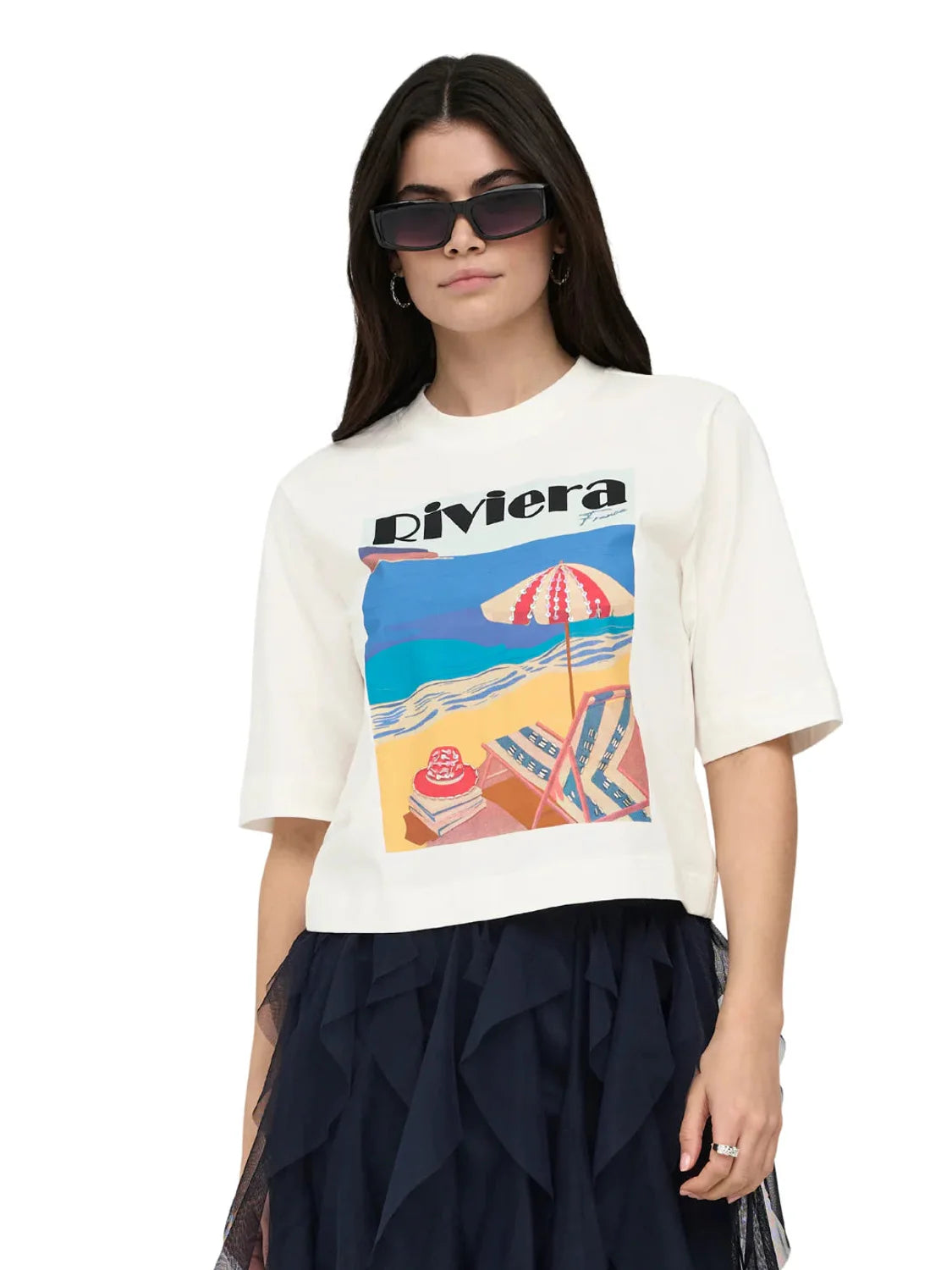 Camiseta ONLY Vega Riviera Blanco | Bicos de Fío