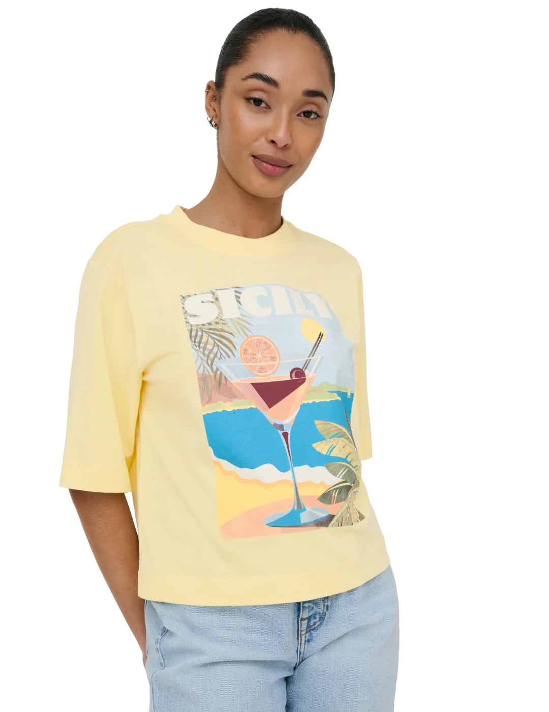 Camiseta ONLY Vega Sicily Amarillo | Bicos de Fío