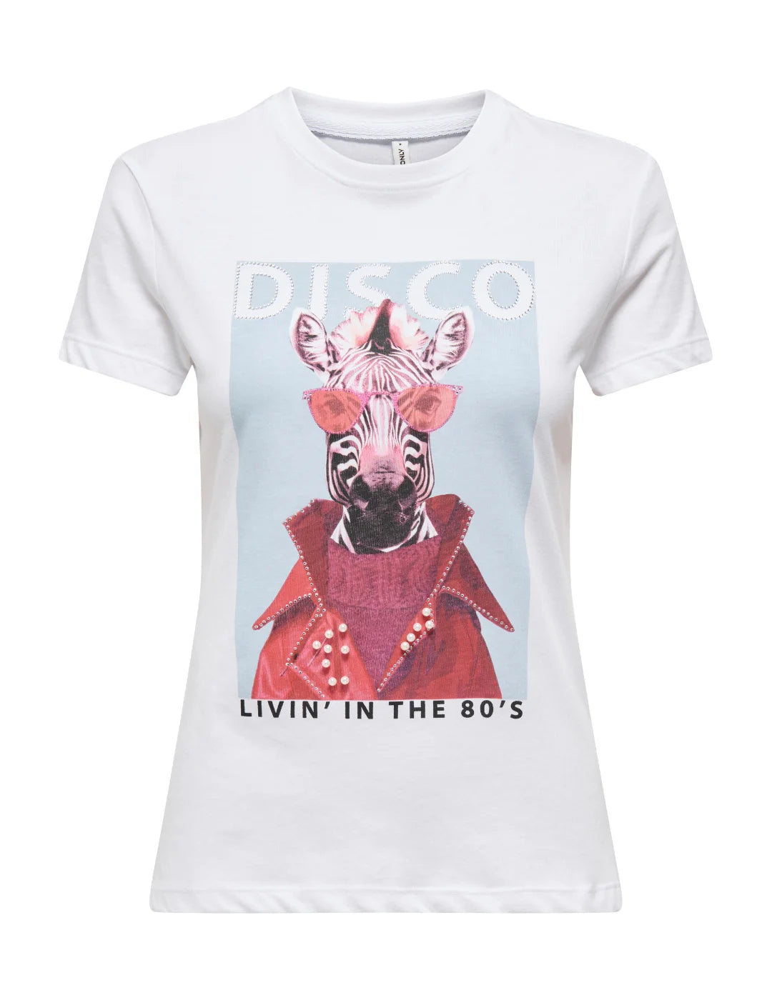 Camiseta ONLY Vibe Disco Blanco | Bicos de Fío