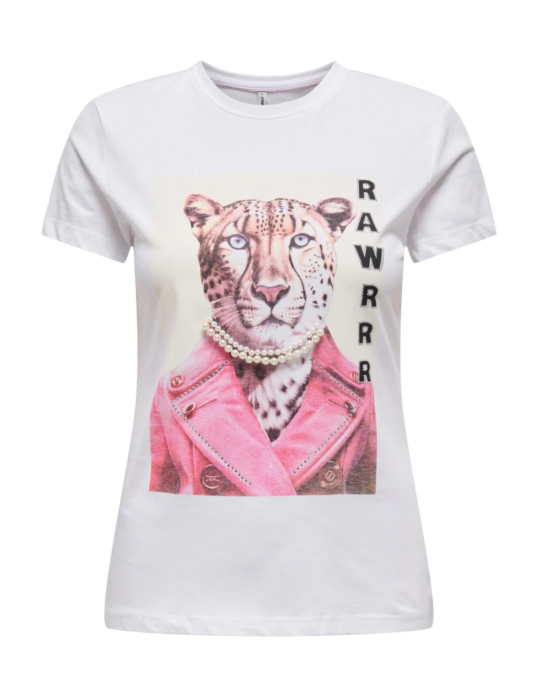 Camiseta ONLY Vibe Rawrrr Blanco | Bicos de Fío