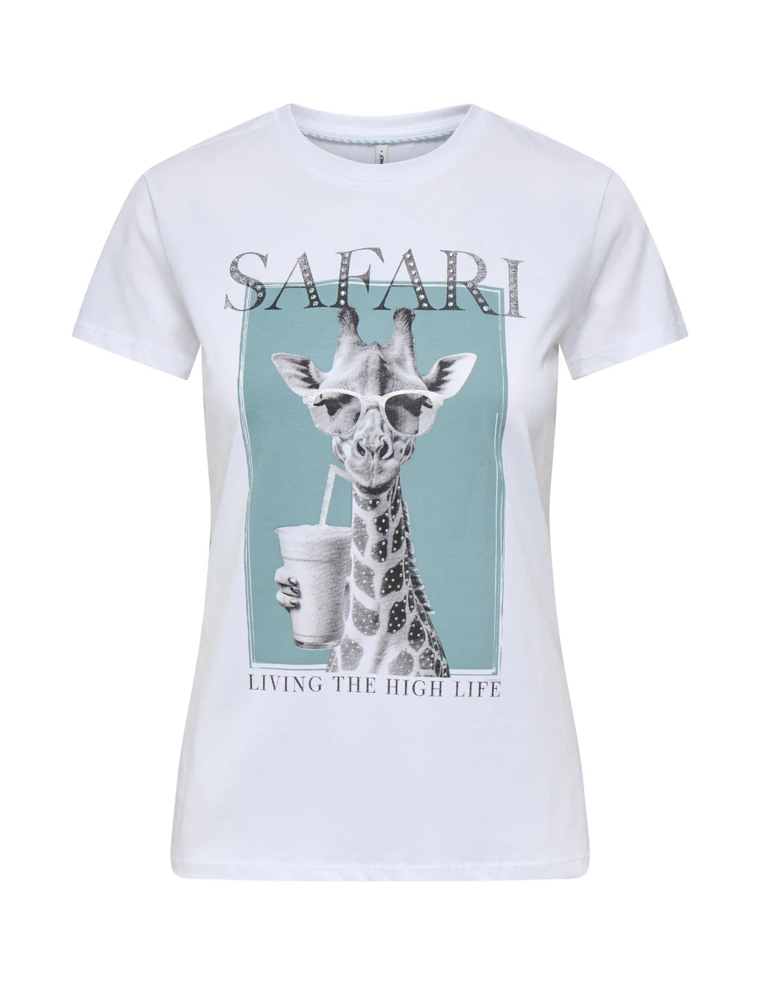 Camiseta ONLY Vibe Safari Blanco | Bicos de Fío