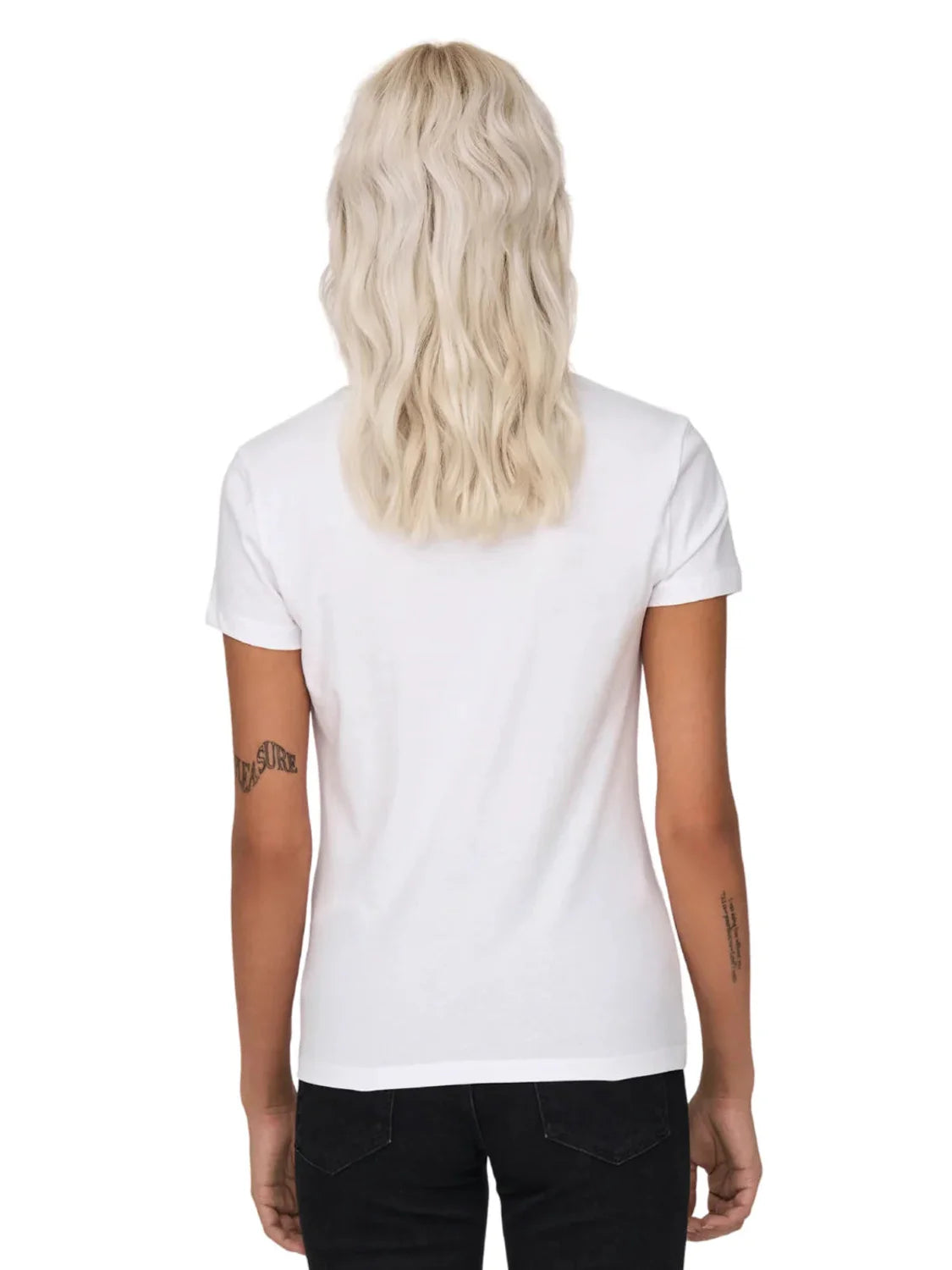 Camiseta ONLY Vibe Disco Blanco | Bicos de Fío