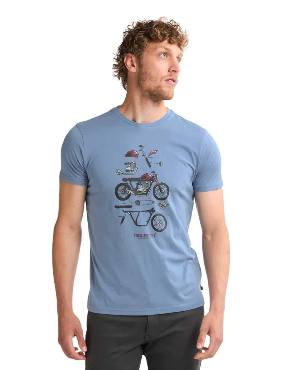 Camiseta Petrol Industries Pine Ridge Azul | Bicos de Fío