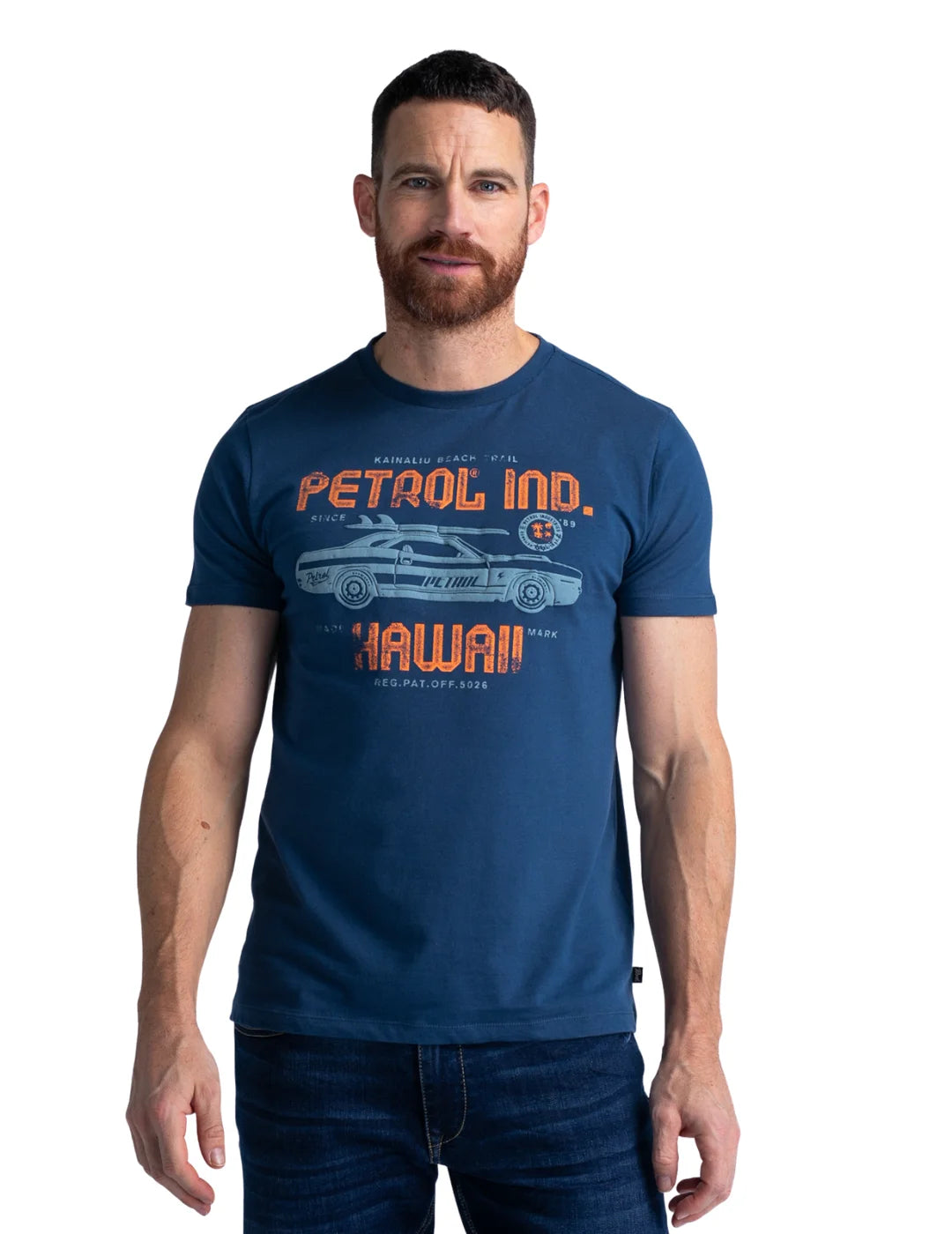 Camiseta Petrol Industries Coche Hawaii Azul | Bicos de Fío