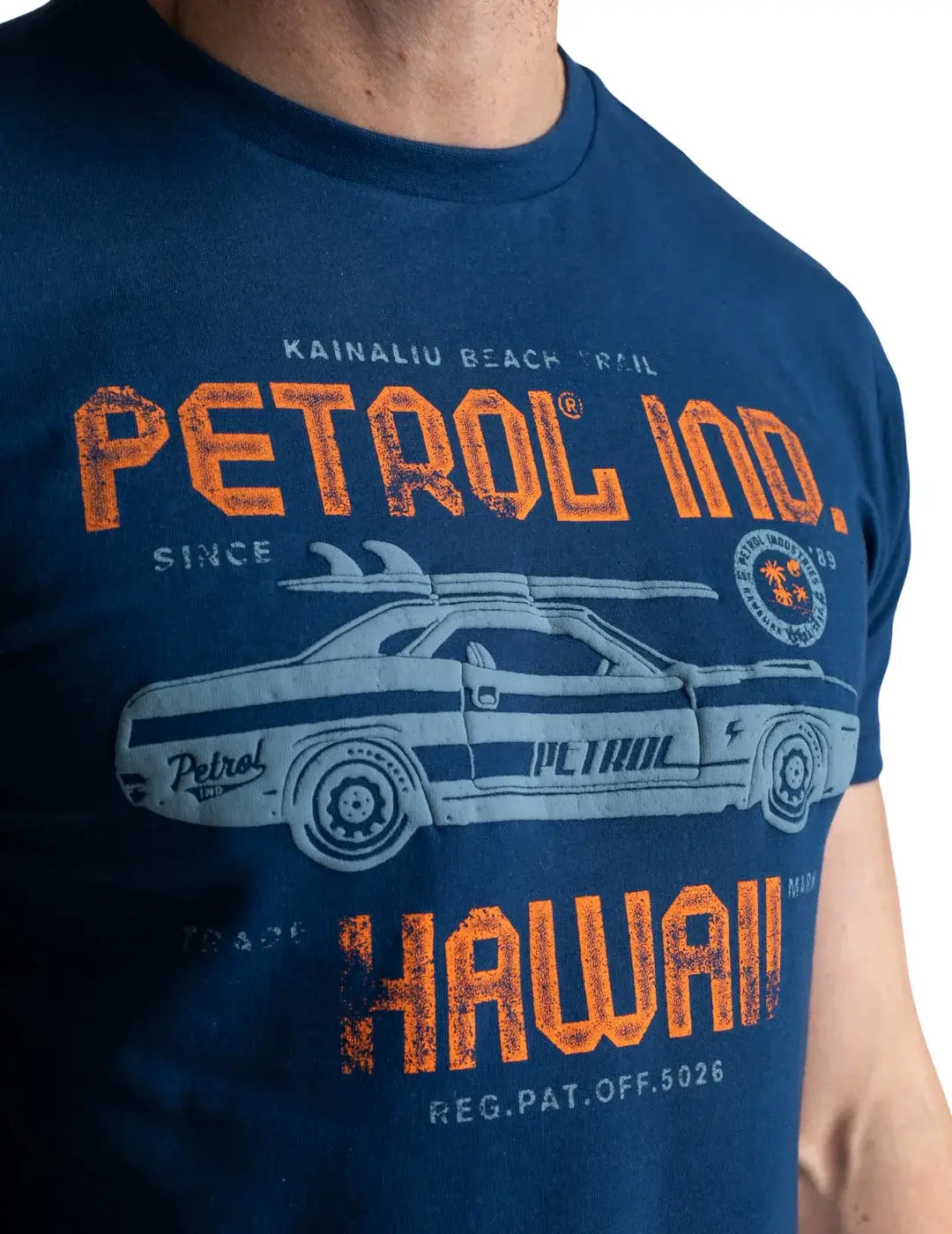 Camiseta Petrol Industries Coche Hawaii Azul | Bicos de Fío