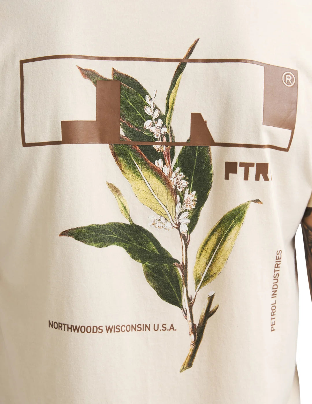 Camiseta Petrol Industries Zion Beige | Bicos de Fío