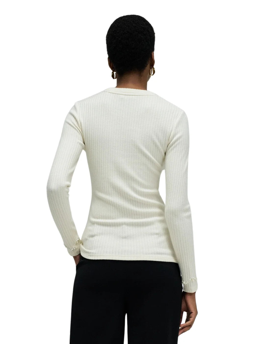 Camiseta M/L Punto Acanalado Salsa Jeans Crudo | Bicos de Fío