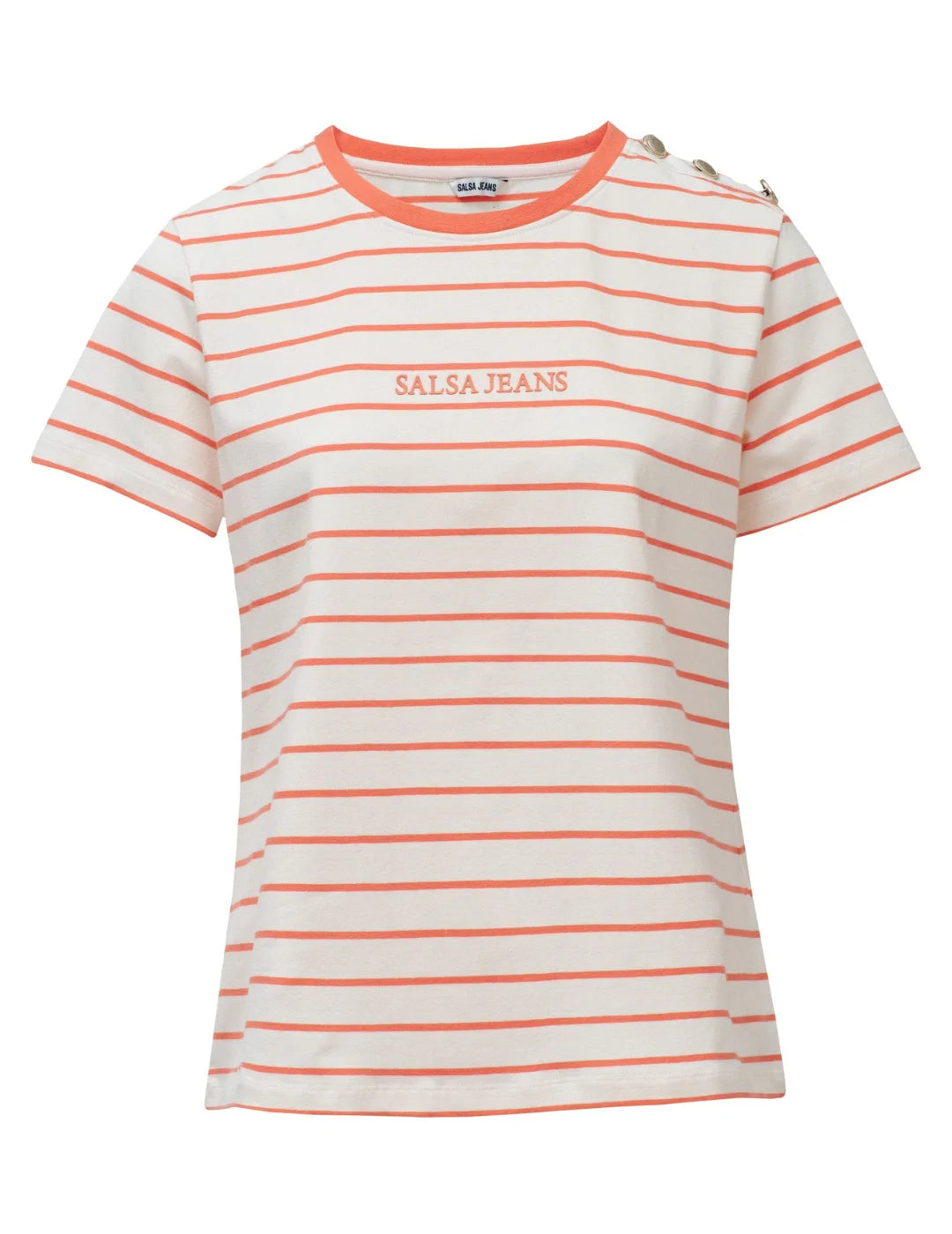 Camiseta Rayas Salsa Jeans Branding Naranja | Bicos de Fío