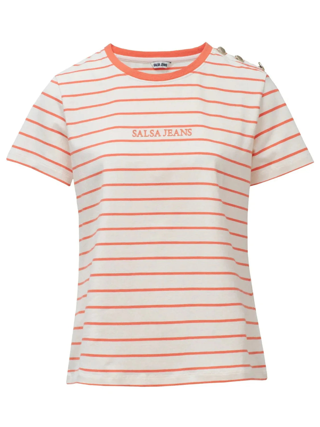 Camiseta Rayas Salsa Jeans Branding Naranja | Bicos de Fío