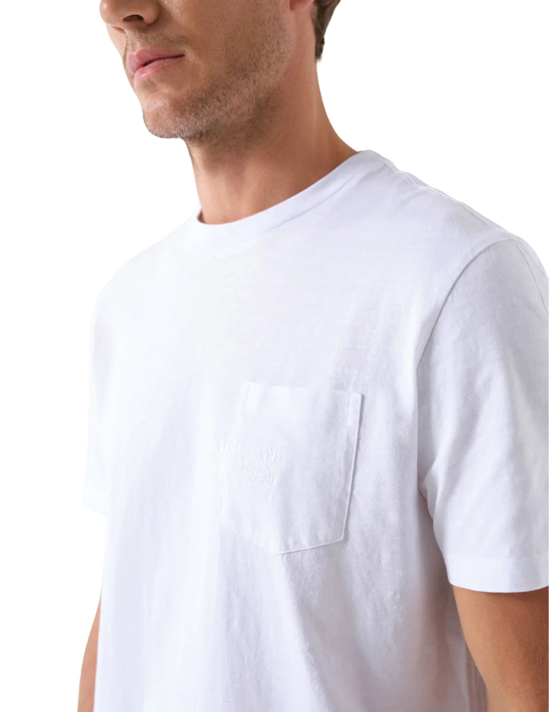 Camiseta Bolsillo Salsa Jeans Blanco - Bicos de Fío