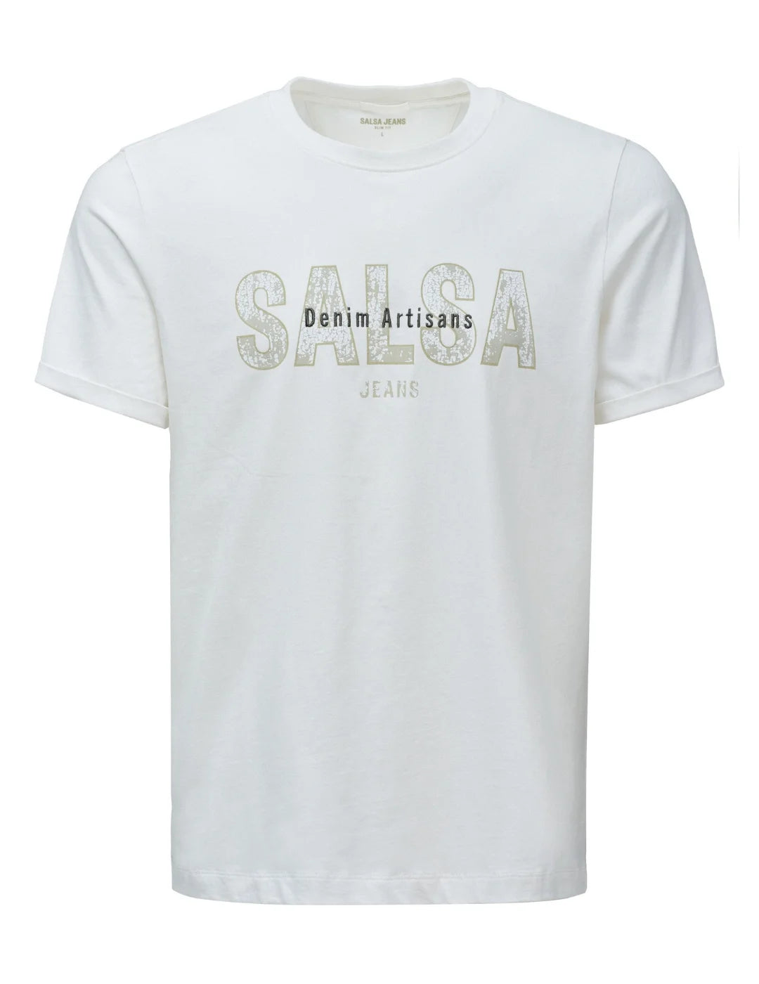 Camiseta Salsa Jeans Branding Garment Dye Blanco | Bicos de Fío