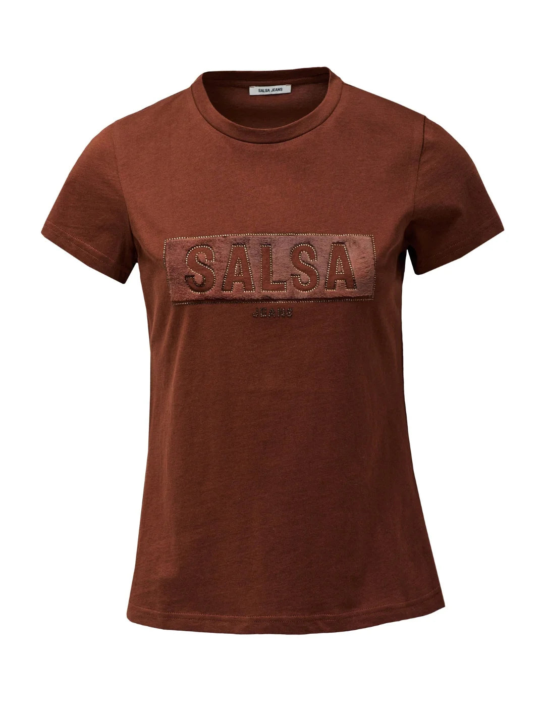 Camiseta Salsa Jeans Branding Piel Marrón | Bicos de Fío