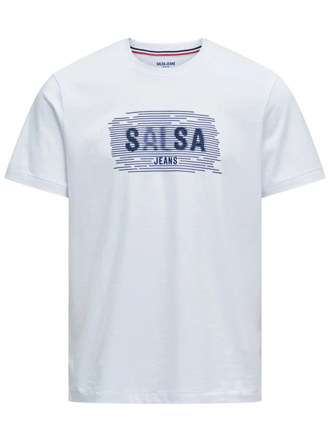 Camiseta Salsa Jeans Logo Indigo Blanco | Bicos de Fío