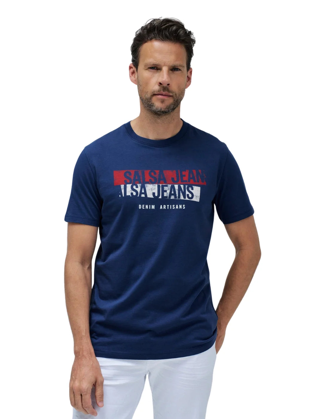 Camiseta Salsa Jeans Logo Artisans Azul Marino | Bicos de Fío