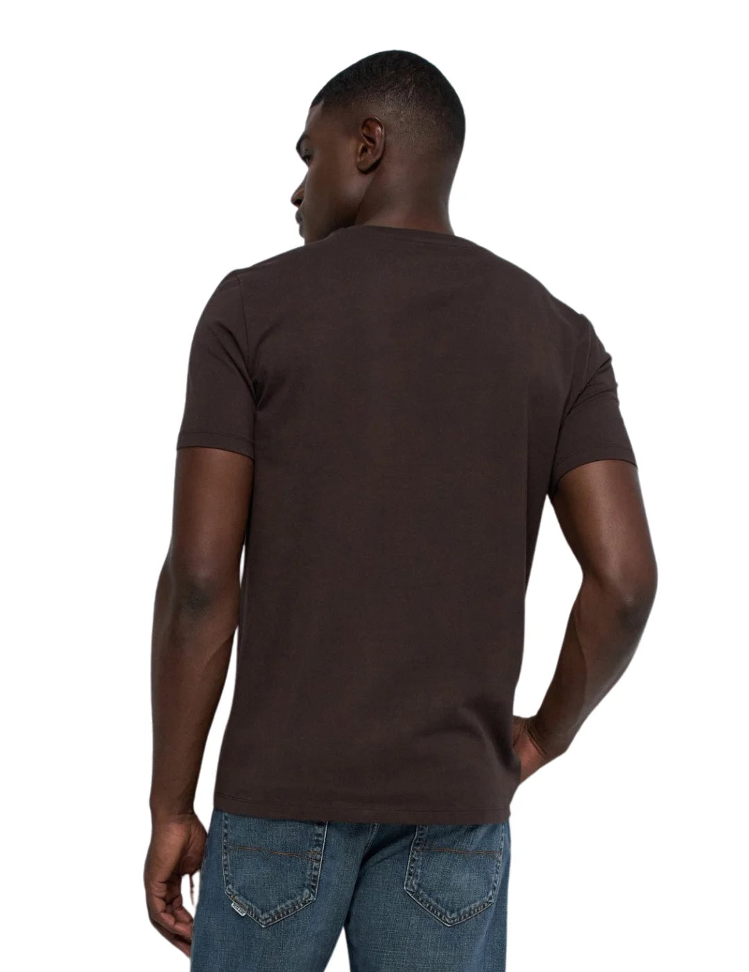 Camiseta Salsa Jeans Logo Marrón Chocolate | Bicos de Fío