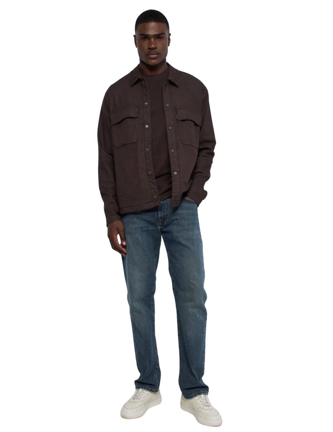 Camiseta Salsa Jeans Logo Marrón Chocolate | Bicos de Fío