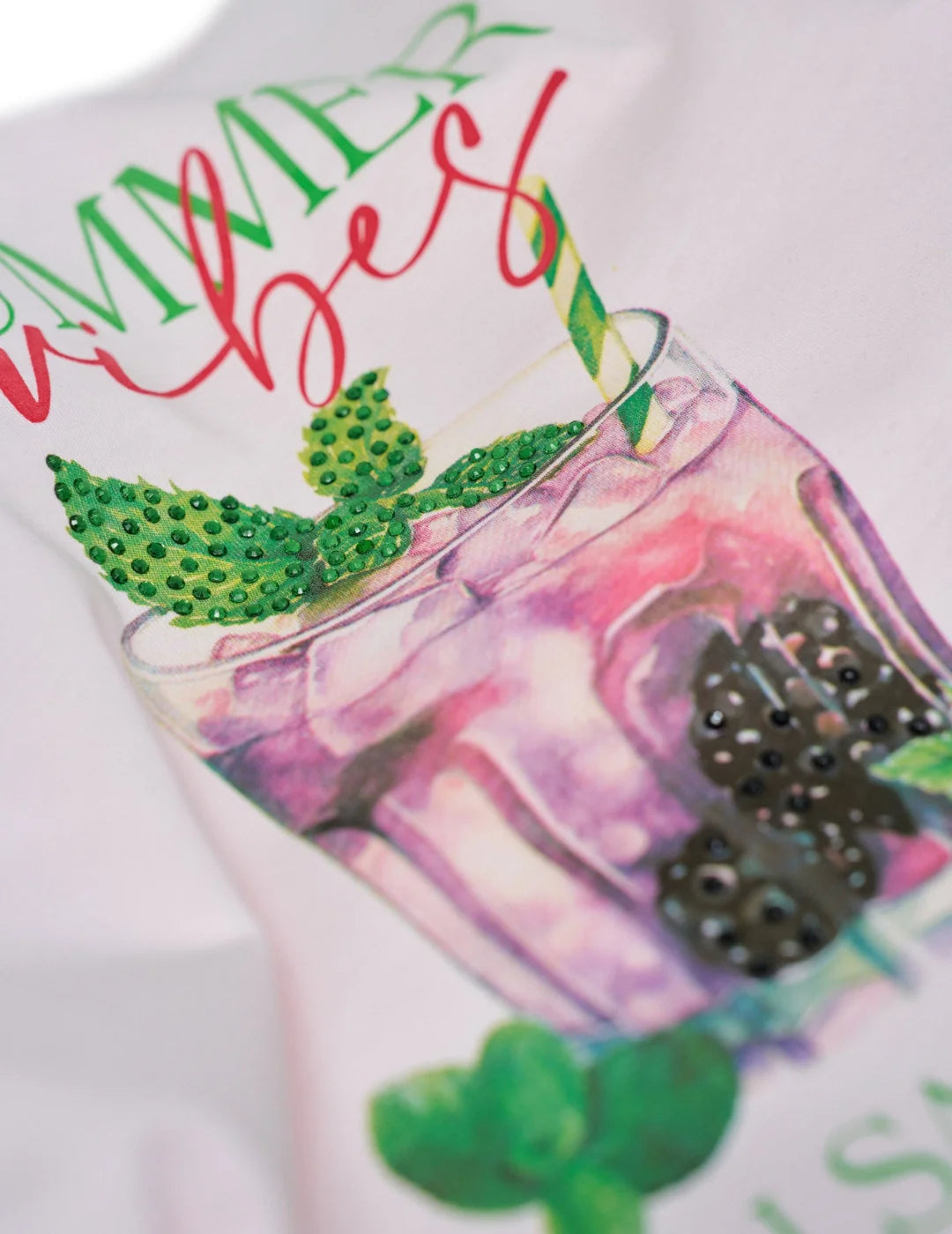 Camiseta Salsa Jeans Summer Vibes Rosa | Bicos de Fío