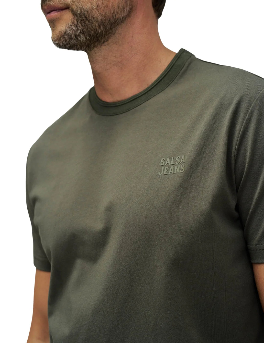 Camiseta Slim Salsa Jeans Branding Verde | Bicos de Fío