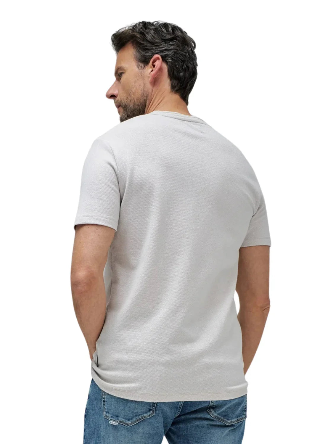 Camiseta Textura Logo Salsa Jeans Beige | Bicos de Fío