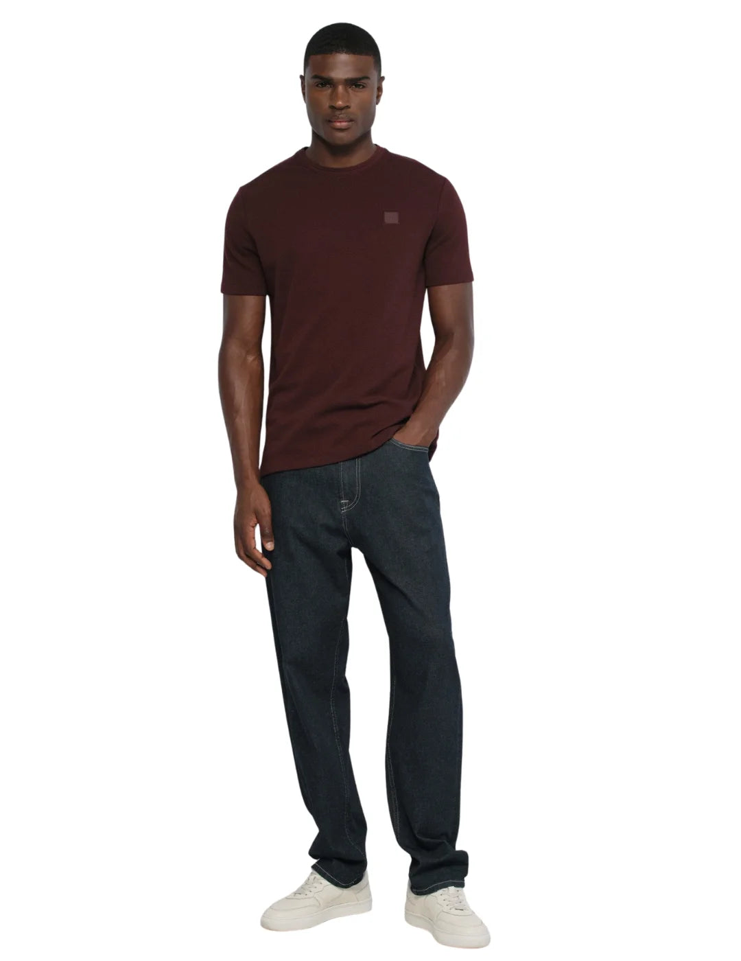 Camiseta Textura Logo Salsa Jeans Granate | Bicos de Fío