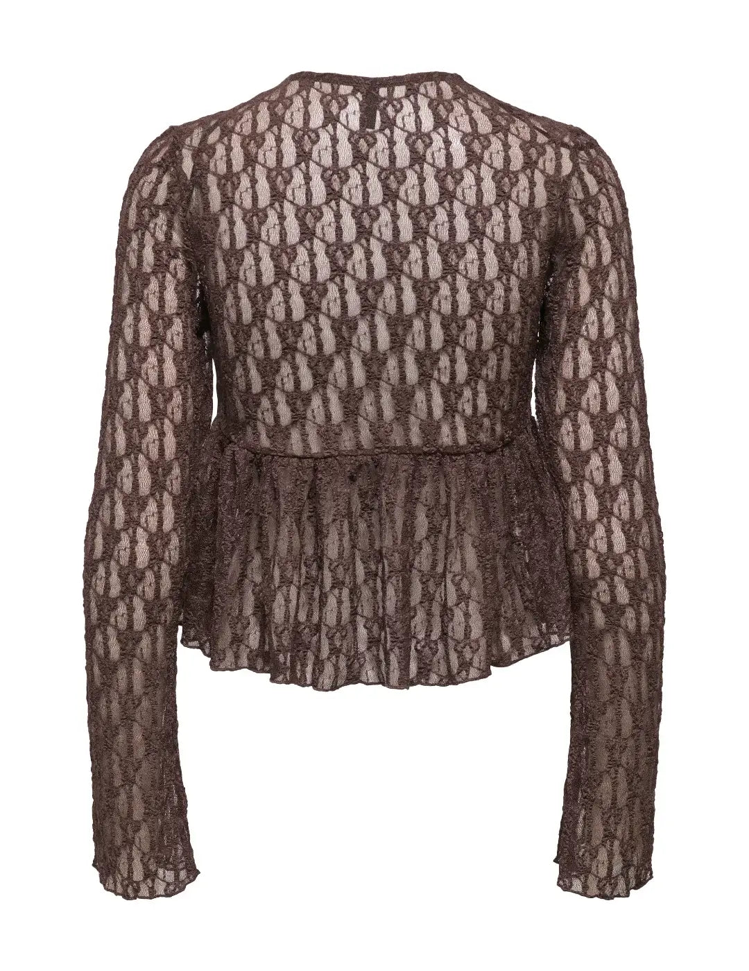 Cárdigan ONLY Aya Lace Chocolate | Bicos de Fío