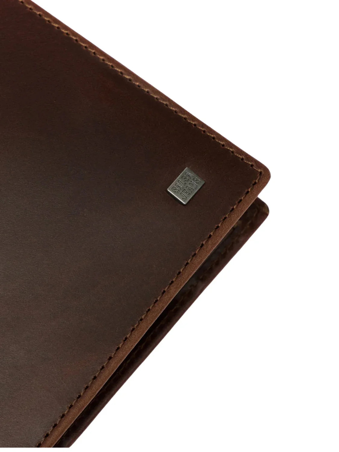 Cartera Cuero Salsa Jeans Logo Marrón | Bicos de Fío