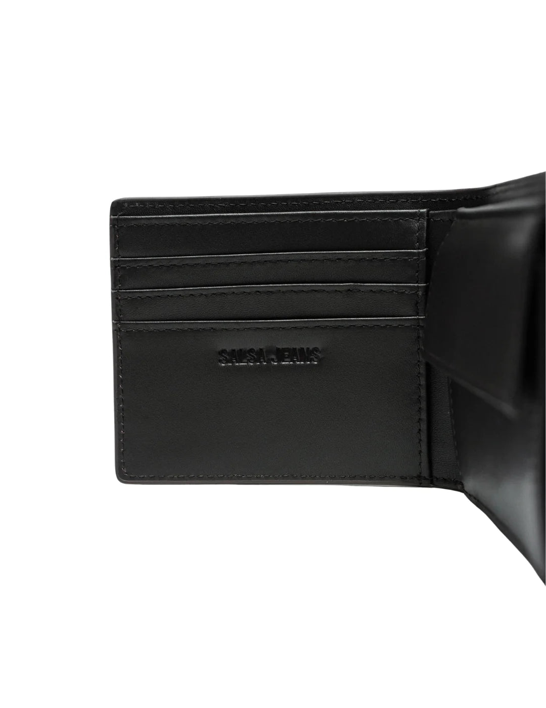 Cartera Piel Salsa Jeans Logo Relieve Marrón Dark | Bicos de Fío