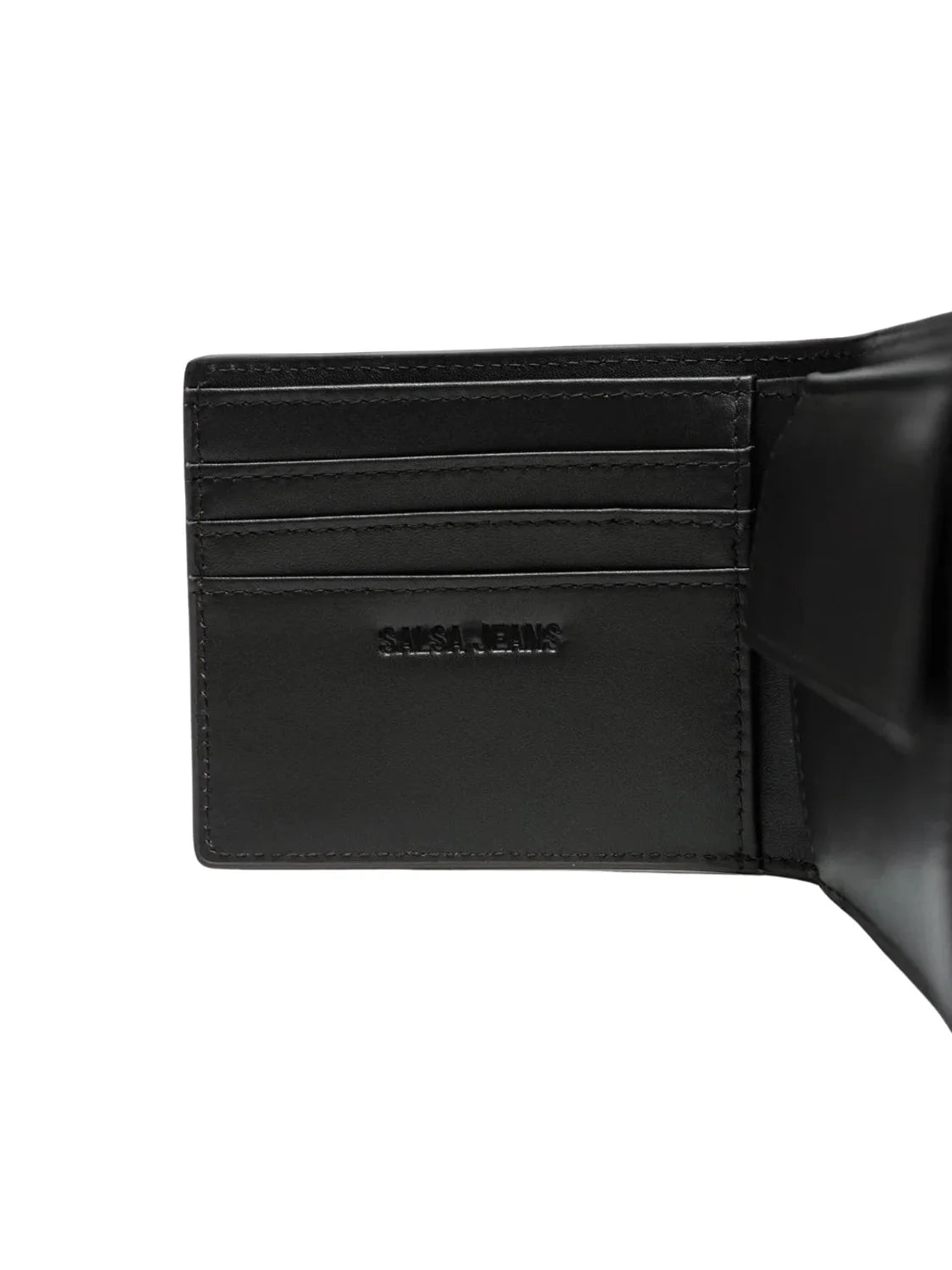 Cartera Piel Salsa Jeans Logo Relieve Marrón Dark | Bicos de Fío