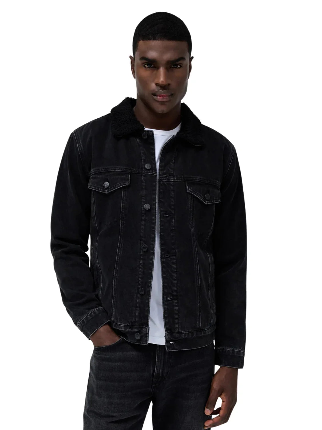 Chaqueta Vaquera Con Forro Salsa Jeans Negro | Bicos de Fío