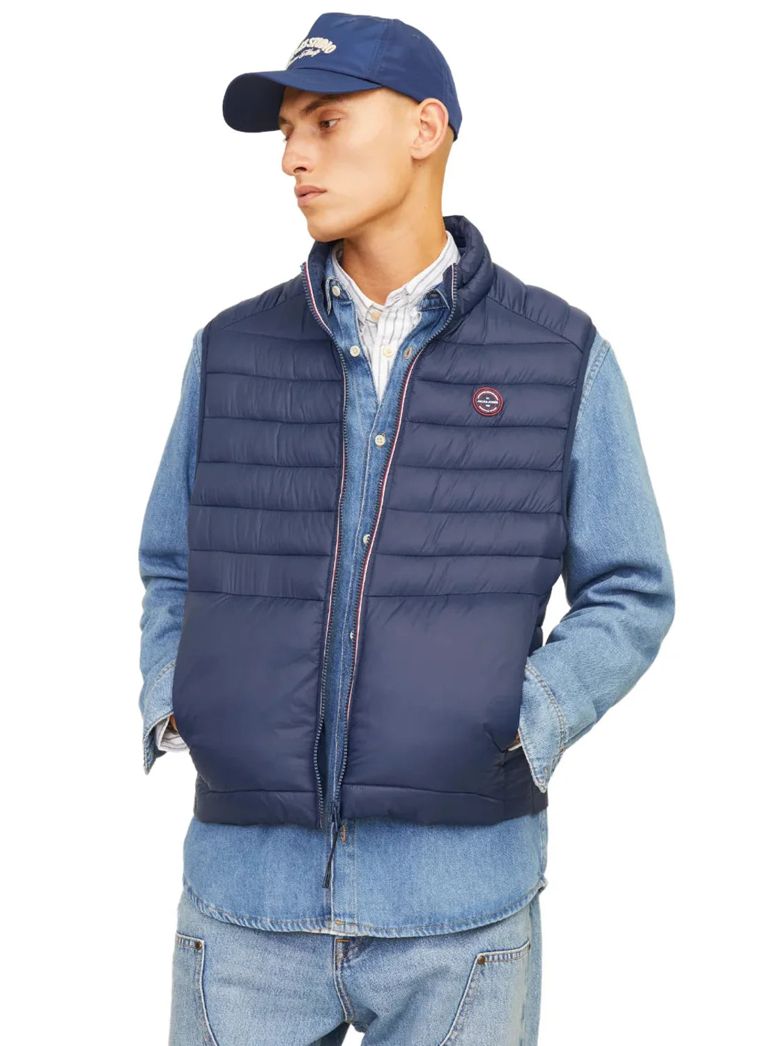 Chaleco Acolchado Jack&Jones Sprint Azul Marino | Bicos de Fío
