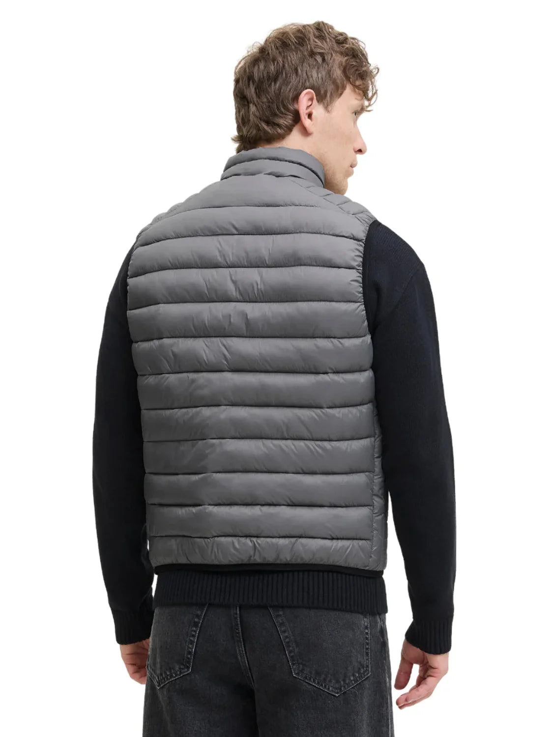 Chaleco Acolchado Jack&Jones Bradley Gris | Bicos de Fío