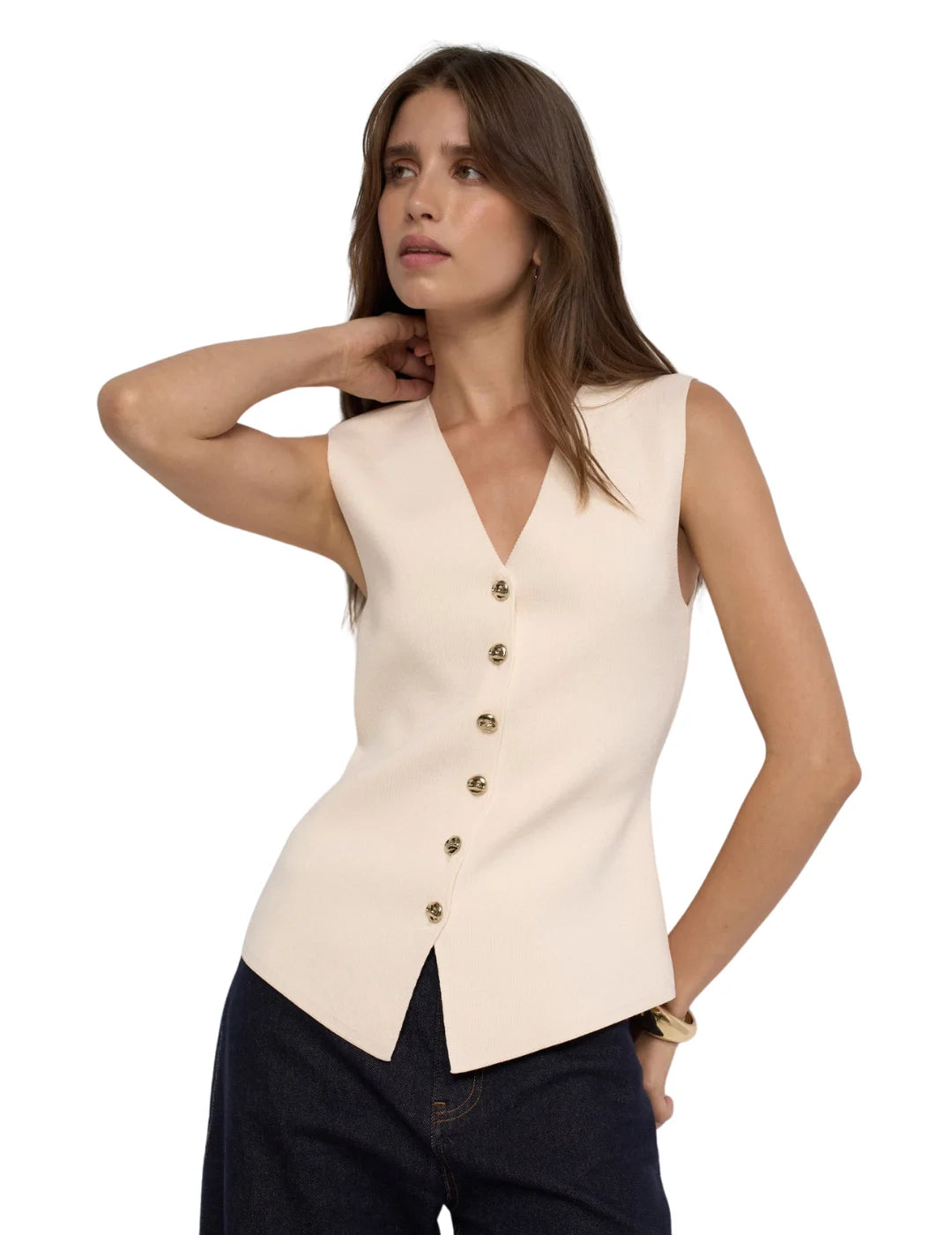 Chaleco Punto Salsa Jeans Crudo | Bicos de Fío