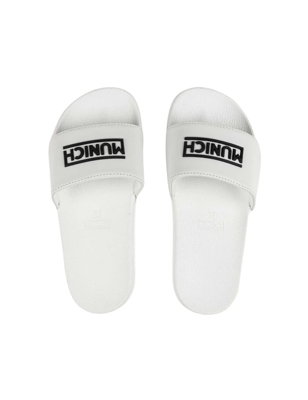 Chancla Munich Flat Slider 3D Logo Blanco | Bicos de Fío