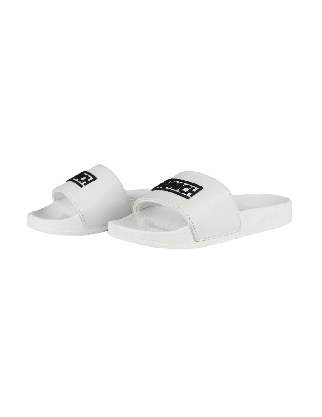 Chancla Munich Flat Slider 3D Logo Blanco | Bicos de Fío