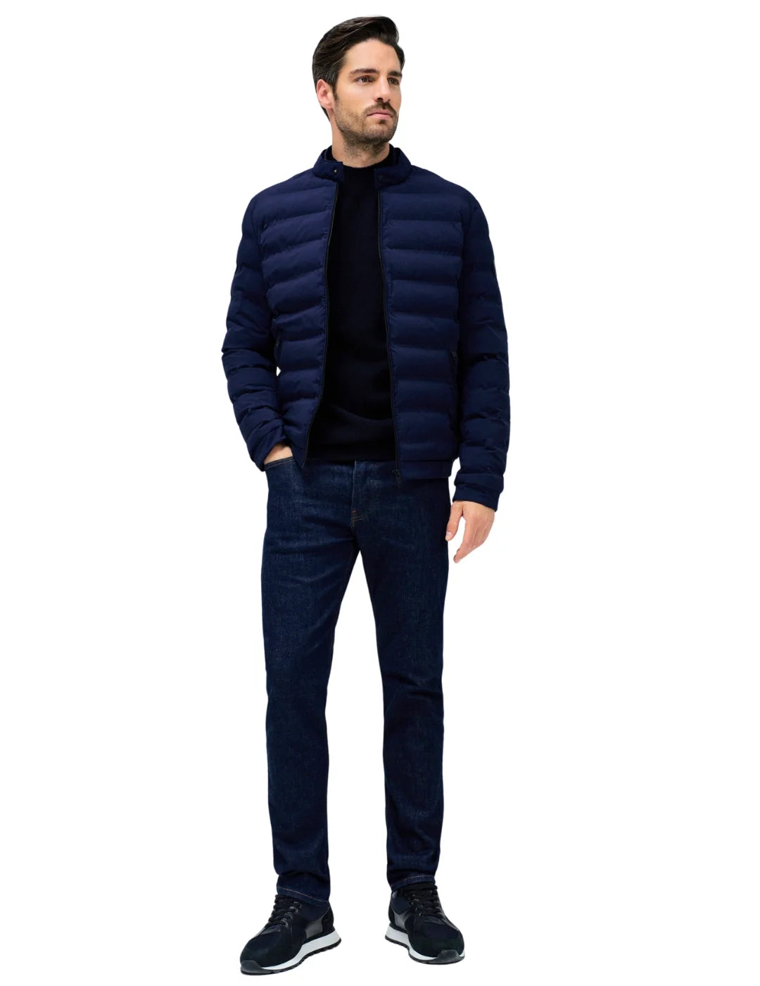 Chaqueta Acolchada Bolsillos Salsa Jeans Azul Marino | Bicos de Fío