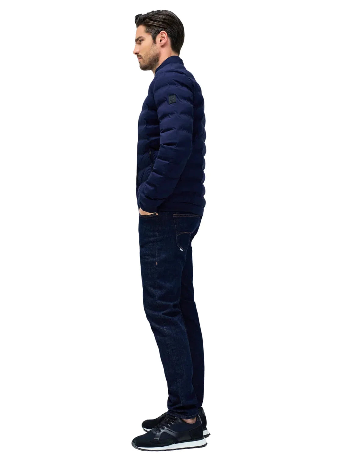 Chaqueta Acolchada Bolsillos Salsa Jeans Azul Marino | Bicos de Fío