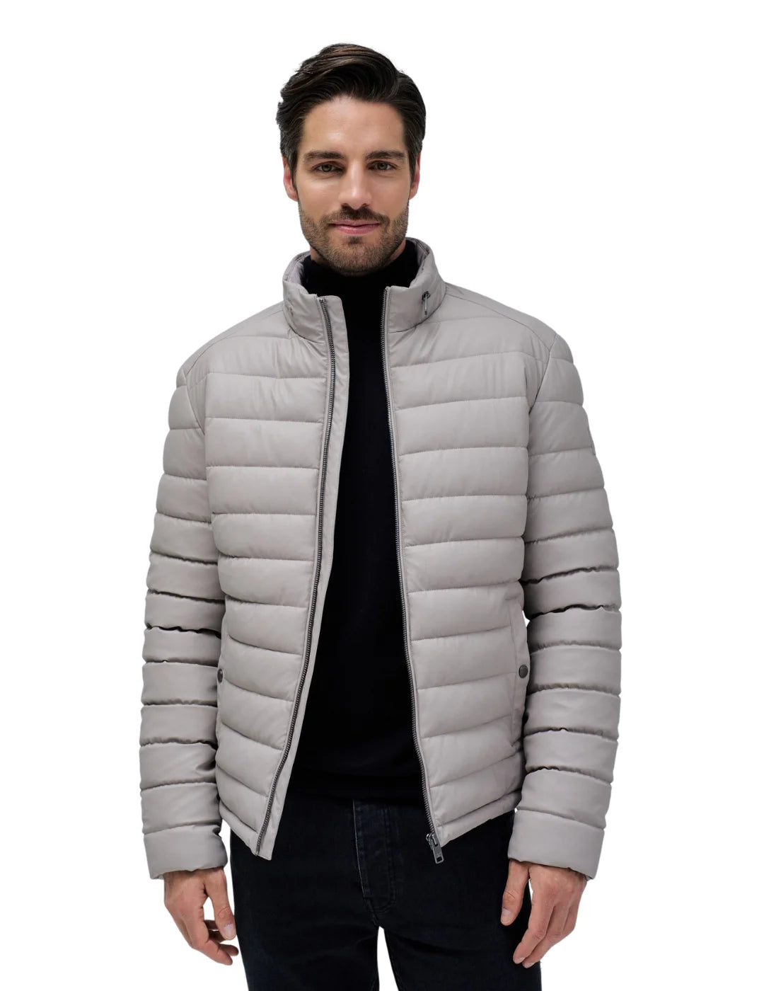 Chaqueta Acolchada Salsa Jeans Coated Gris | Bicos de Fío