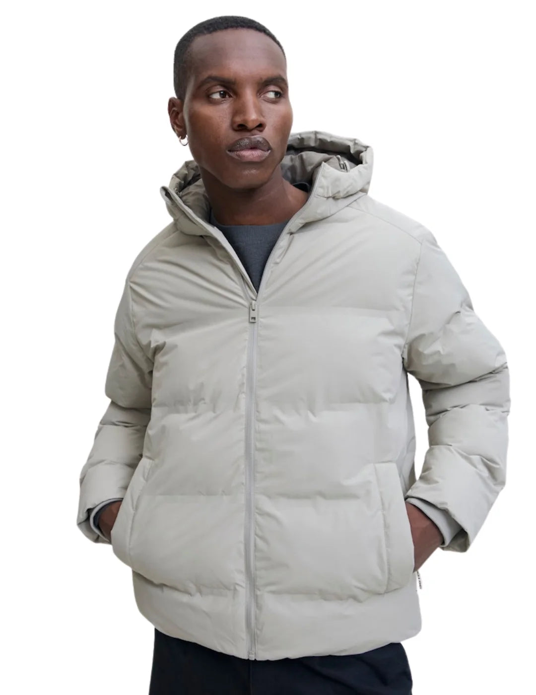 Chaqueta Acolchada Jack&Jones Soho Gris | Bicos de Fío