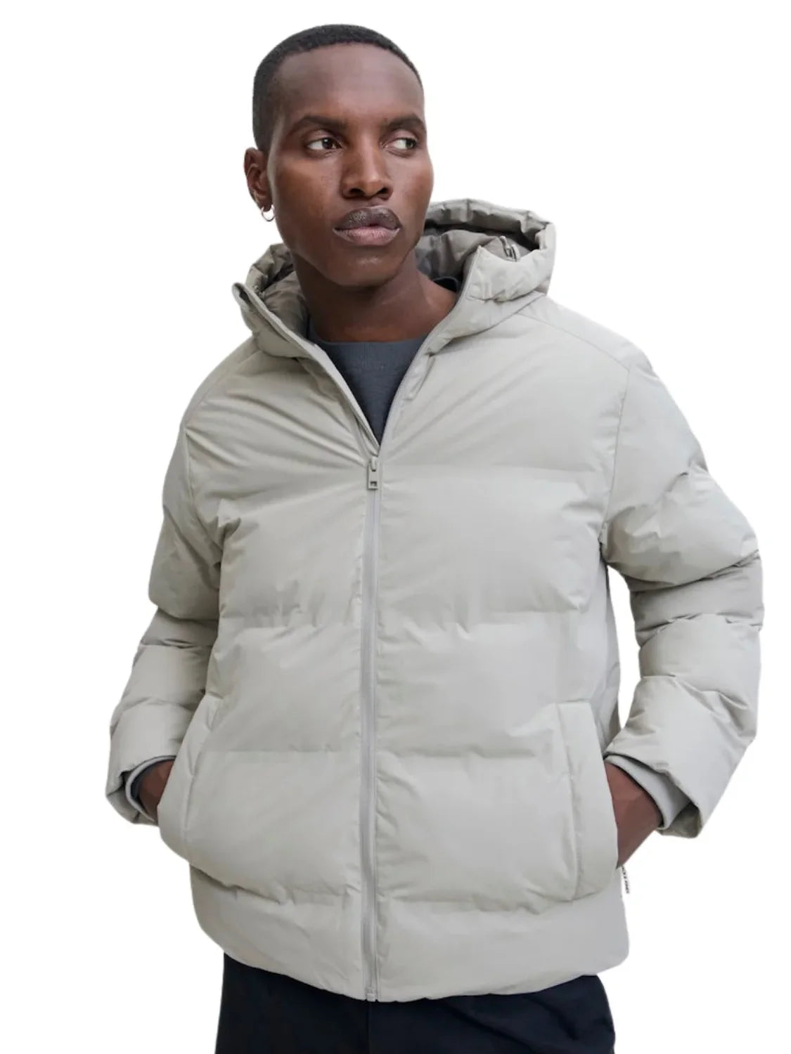 Chaqueta Acolchada Jack&Jones Soho Gris | Bicos de Fío