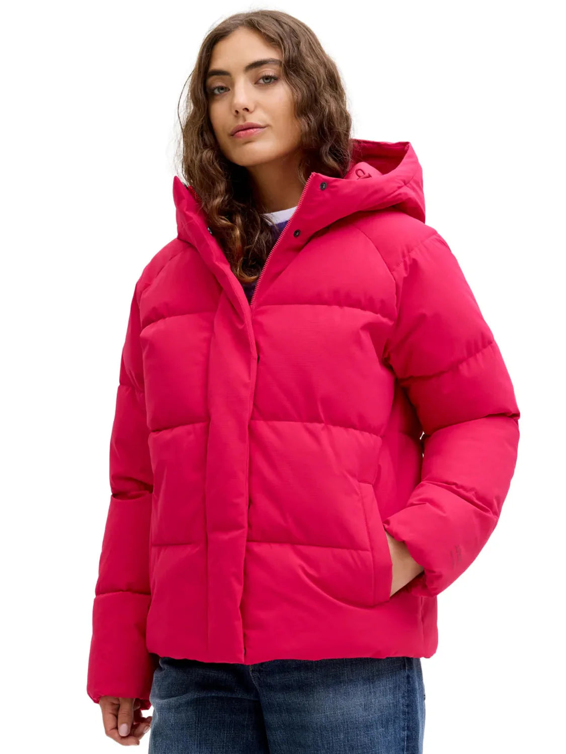 Chaqueta Acolchada JJXX Global Fucsia | Bicos de Fío
